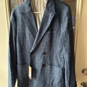 Scotch & Soda Blue Plaid Blazer